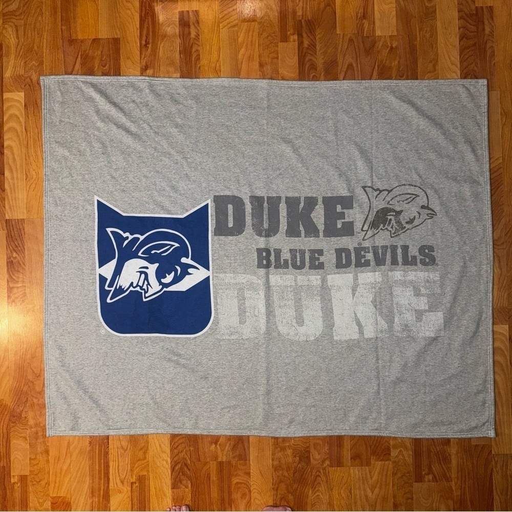 Duke Blue Devils Throw Blanket 57” x 45” NCAA Fleece Graphic Throw Grey And Blue